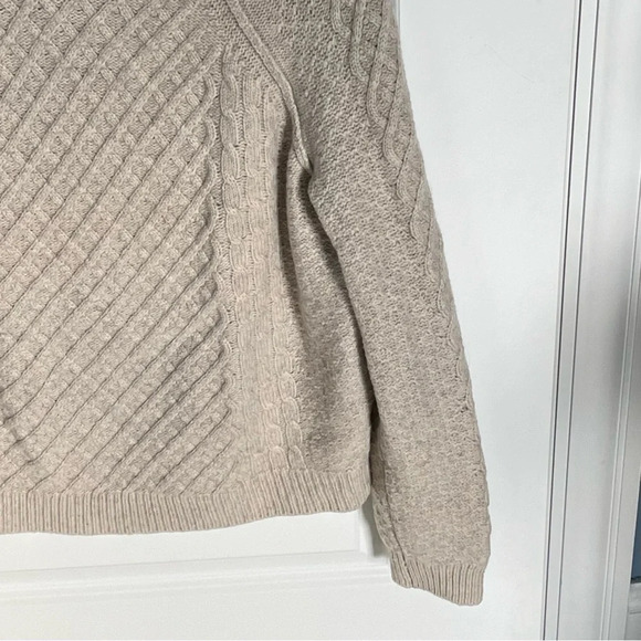 Vince Tan Yak Wool Blend Turtleneck Cable Knit Sweater - 29855 - Picture 6 of 15